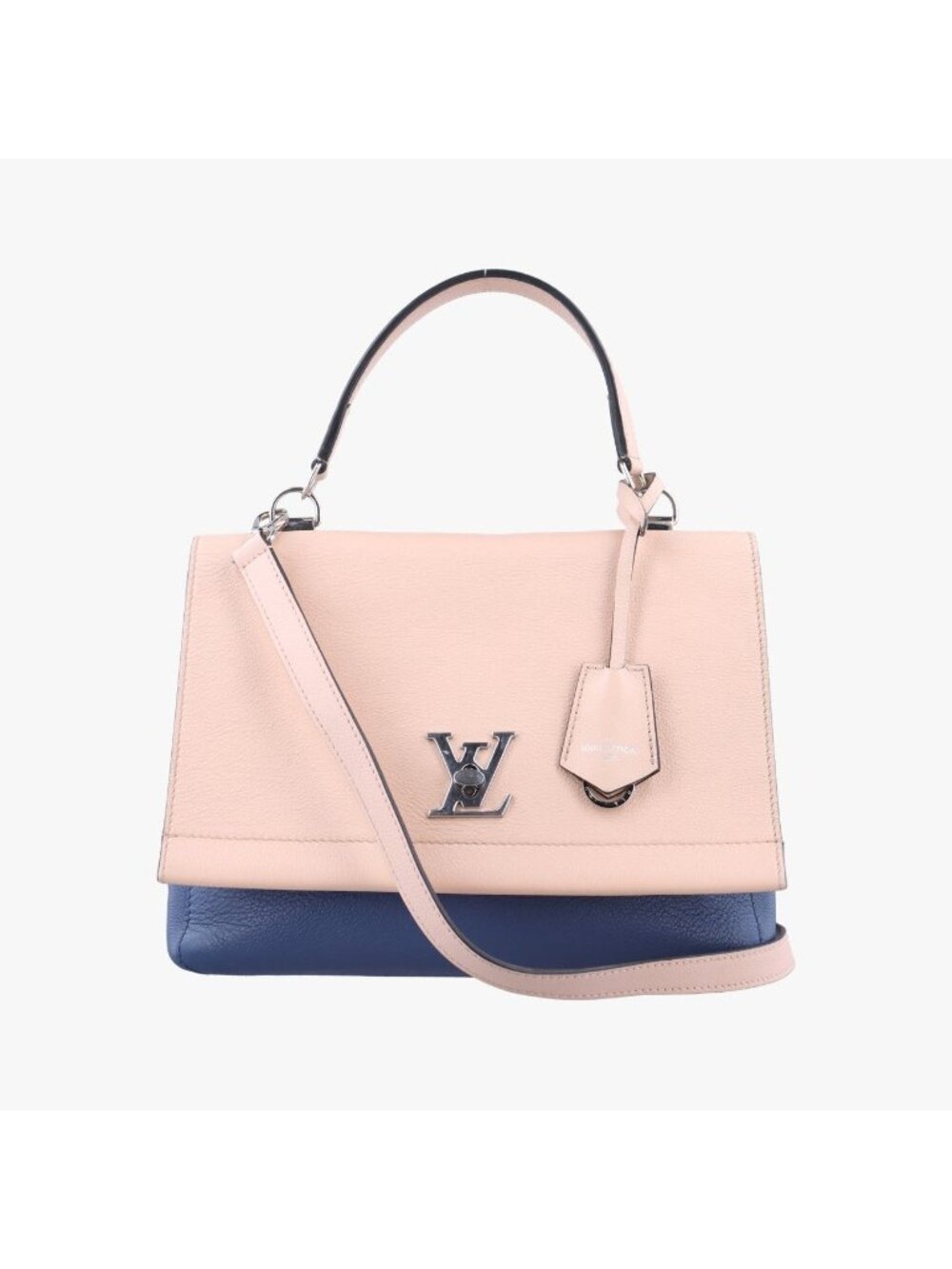 Louis Vuitton Lockme II Denim Blue Cream Taurillon Leather Shoulder Bag